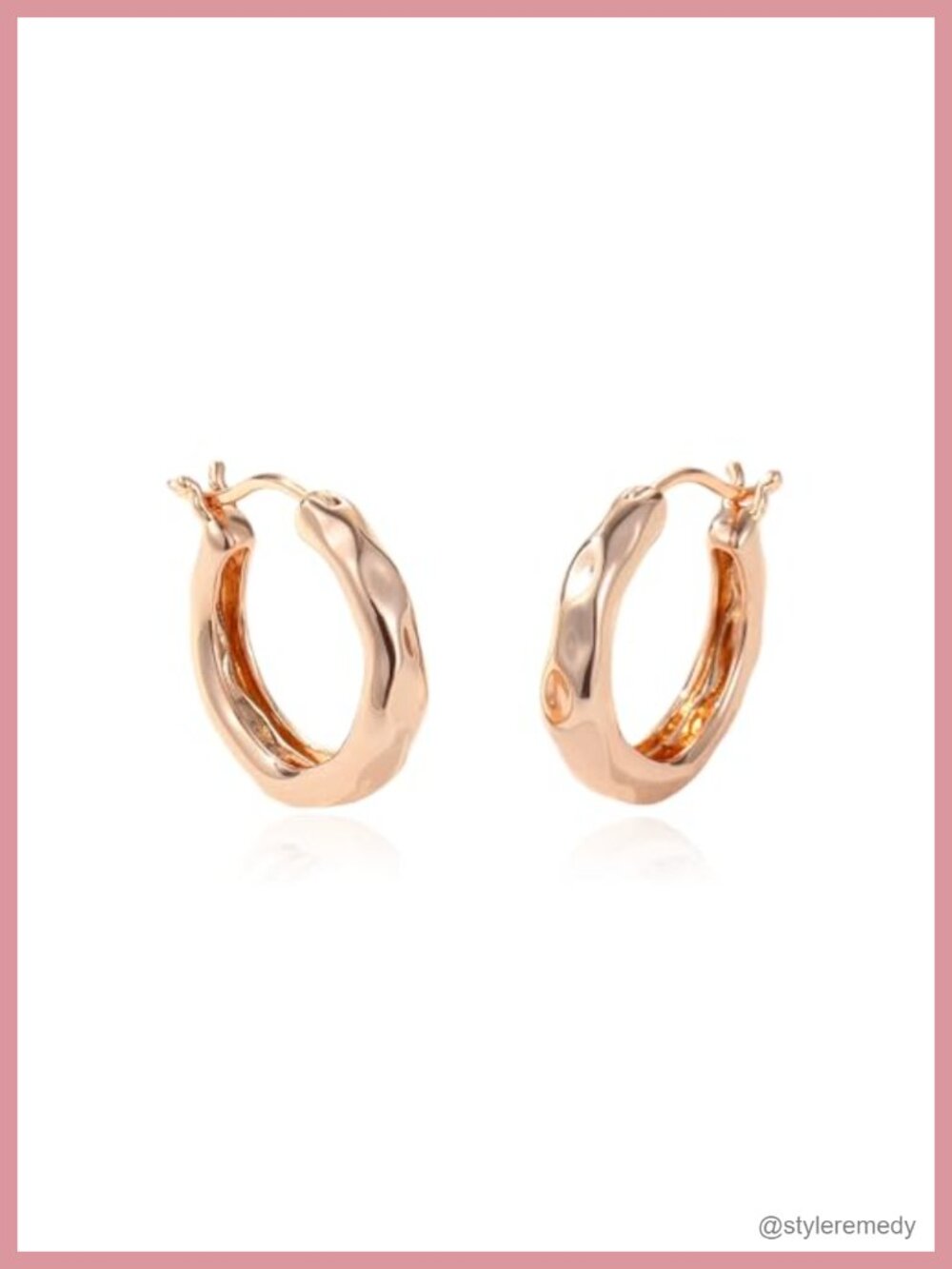 Textured Gold Hoop Earrings 18K Gold Plated 925 Sterling Silver Posts
